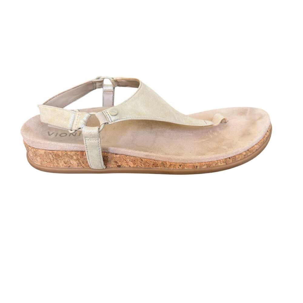 VIONIC Kirra II women's Sandals size 9.5, leather thong, cork footbed, orthotic